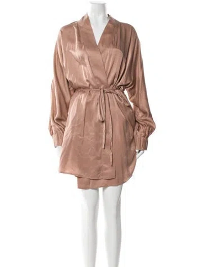 Pre-owned Lunya Silk Robe In Neutral