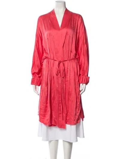 Pre-owned Lunya Silk Robe In Pink