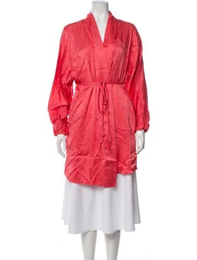 Pre-owned Lunya Silk Robe In Pink