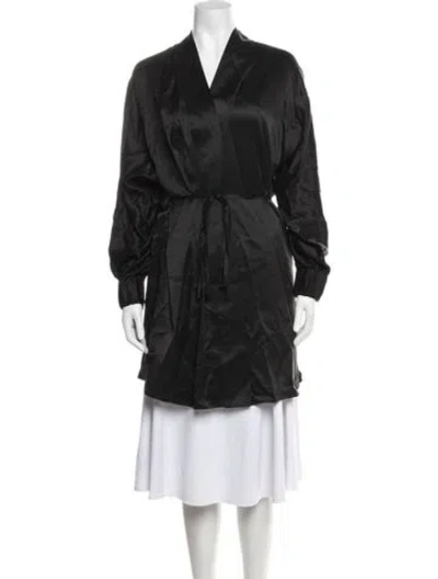 Pre-owned Lunya Silk Robe W/ Tags In Black