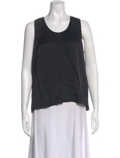 Pre-owned Lunya Silk Scoop Neck Top In Black