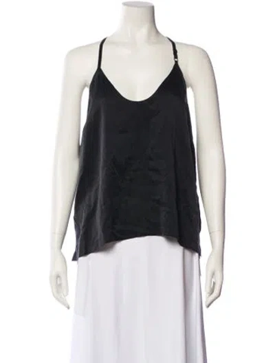 Pre-owned Lunya Silk Scoop Neck Top In Black