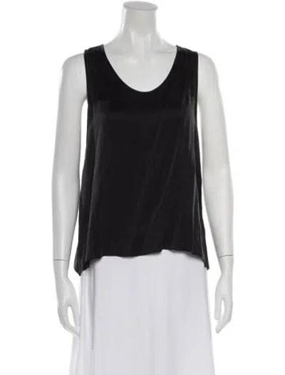 Pre-owned Lunya Silk Scoop Neck Top In Black