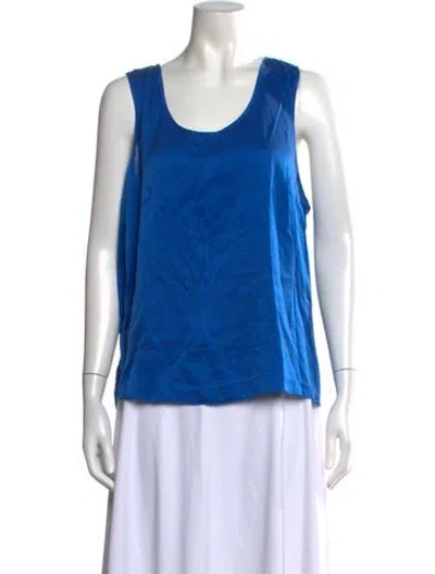 Pre-owned Lunya Silk Scoop Neck Top In Blue