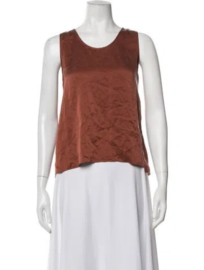 Pre-owned Lunya Silk Scoop Neck Top In Brown
