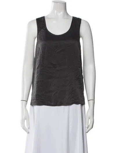 Pre-owned Lunya Silk Scoop Neck Top In Grey