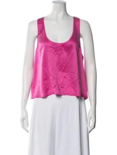 Pre-owned Lunya Silk Scoop Neck Top In Pink