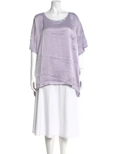 Pre-owned Lunya Silk Scoop Neck Top In Purple