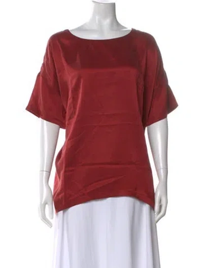 Pre-owned Lunya Silk Scoop Neck Top In Red