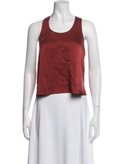 Pre-owned Lunya Silk Scoop Neck Top In Red