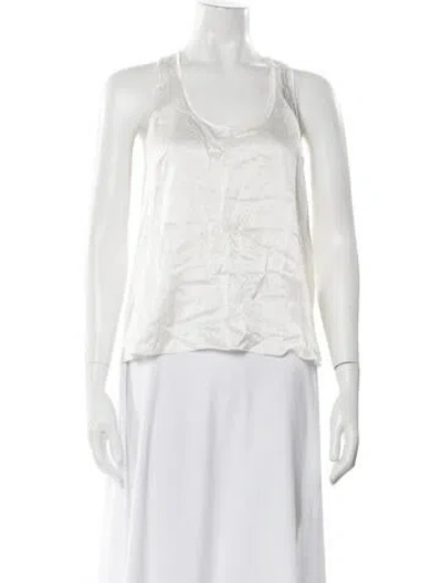 Pre-owned Lunya Silk Scoop Neck Top In White