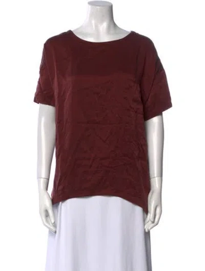 Pre-owned Lunya Silk Scoop Neck T-shirt In Burgundy