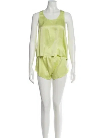 Pre-owned Lunya Silk Set In Yellow