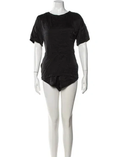 Pre-owned Lunya Silk Short Set In Black/neutrals