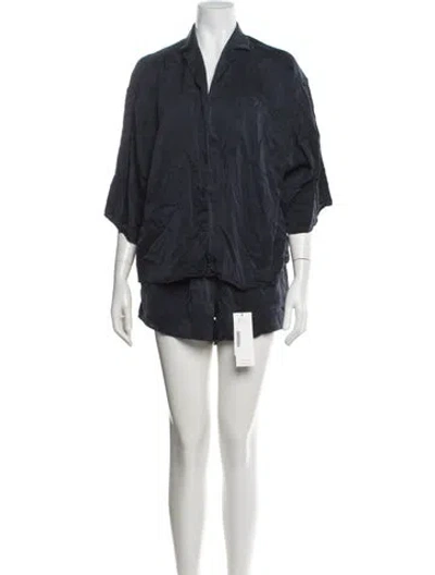 Pre-owned Lunya Silk Short Set In Blue