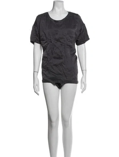 Pre-owned Lunya Silk Short Set In Grey