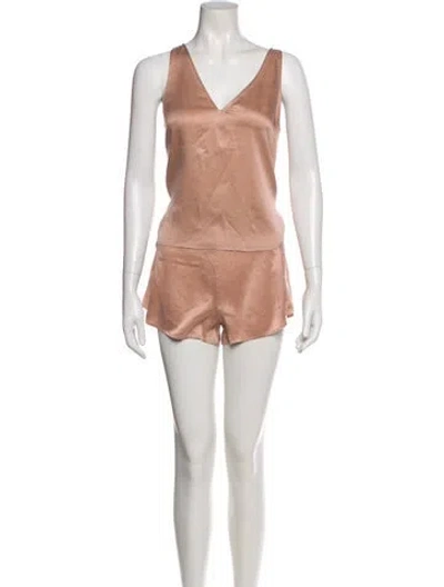 Pre-owned Lunya Silk Short Set In Neutral