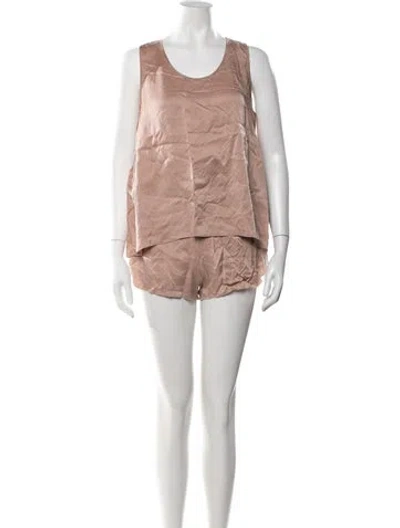 Pre-owned Lunya Silk Short Set In Neutral