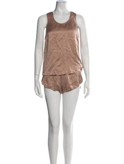 Pre-owned Lunya Silk Short Set In Neutrals