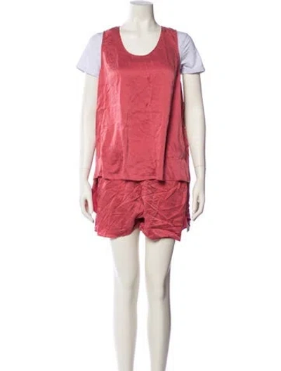 Pre-owned Lunya Silk Short Set In Pink