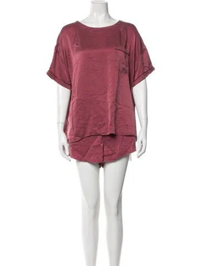 Pre-owned Lunya Silk Short Set In Pink