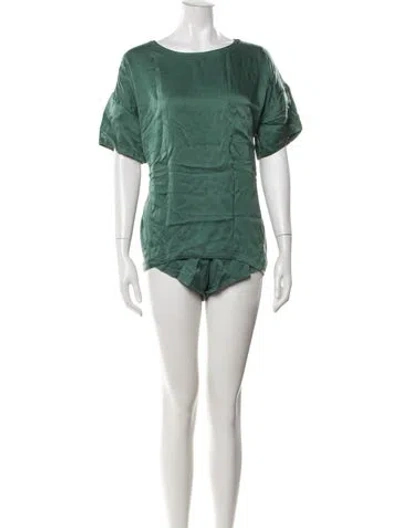 Pre-owned Lunya Silk Short Set In Purple
