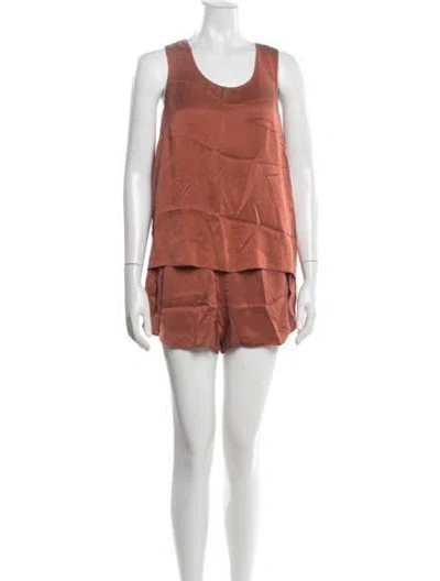 Pre-owned Lunya Silk Short Set In Red