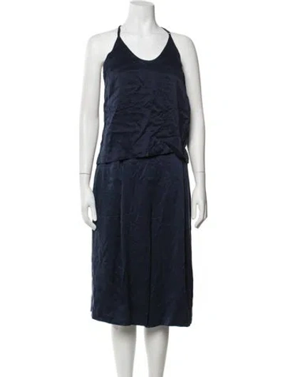 Pre-owned Lunya Silk Skirt Set In Blue