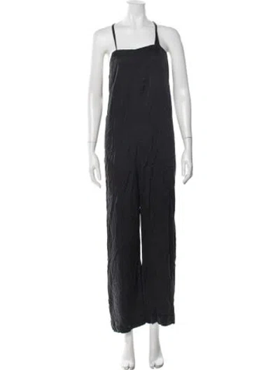 Pre-owned Lunya Silk Square Neckline Jumpsuit In Grey