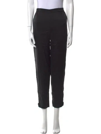 Pre-owned Lunya Silk Straight Leg Pants In Black