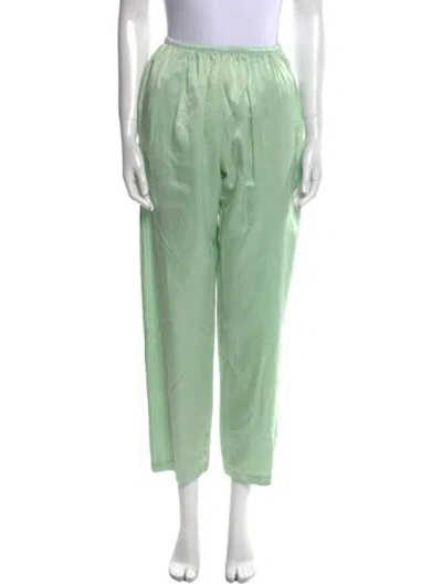 Pre-owned Lunya Silk Straight Leg Pants In Green
