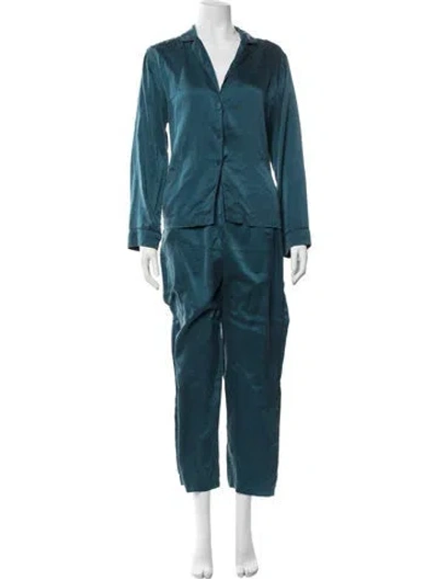 Pre-owned Lunya Silk Sweatpants In Green