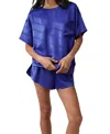 Lunya Washable Silk Tee Short Set In Blue