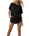 Lunya Silk Tee Short Set In Black