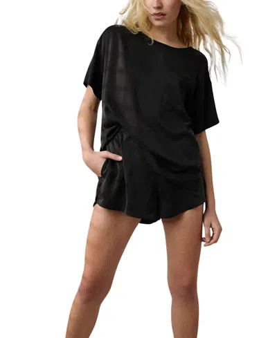Lunya Silk Tee Short Set In Black
