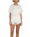 Lunya Washable Silk Short Pajamas In White