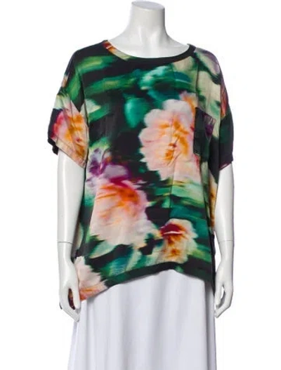 Pre-owned Lunya Silk Tie-dye Print Nightgown In Green