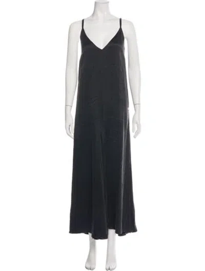 Pre-owned Lunya Silk V-neck Jumpsuit In Black
