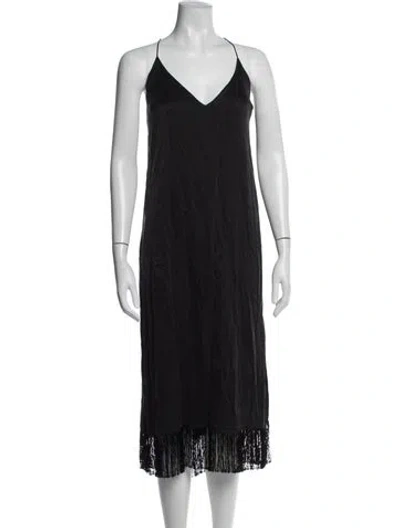 Pre-owned Lunya Silk V-neck Top In Black