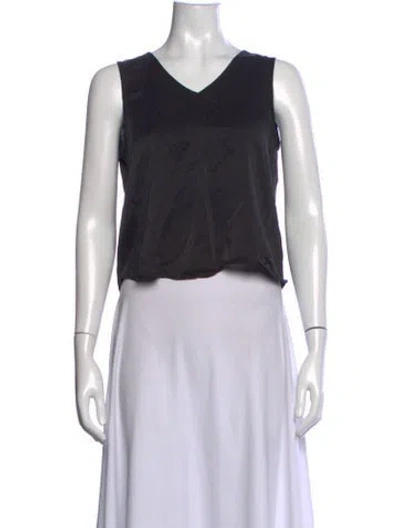 Pre-owned Lunya Silk V-neck Top In Black