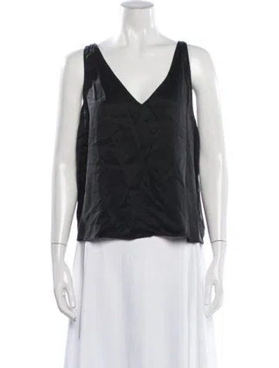 Pre-owned Lunya Silk V-neck Top In Black
