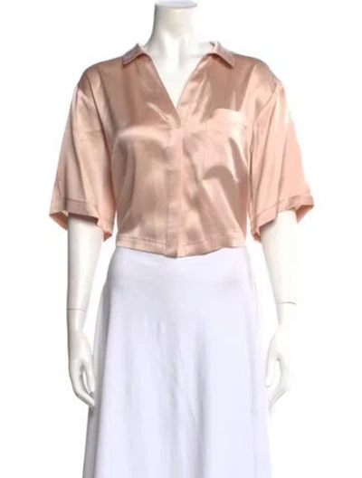 Pre-owned Lunya Silk V-neck Top In Pink
