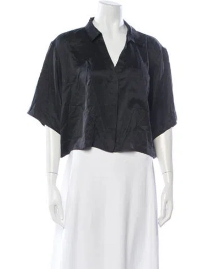 Pre-owned Lunya Silk V-neck Top W/ Tags In Black