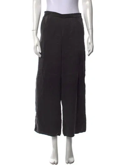 Pre-owned Lunya Silk Wide Leg Pants In Black
