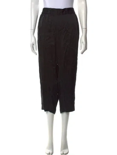 Pre-owned Lunya Silk Wide Leg Pants In Black