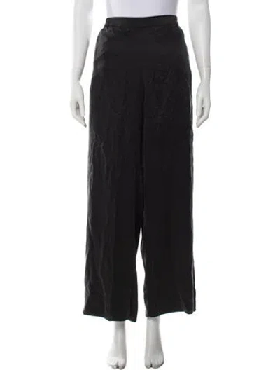 Pre-owned Lunya Silk Wide Leg Pants In Black