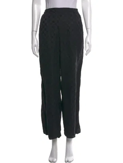 Pre-owned Lunya Silk Wide Leg Pants In Black
