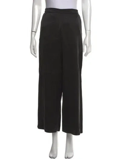 Pre-owned Lunya Silk Wide Leg Pants In Black