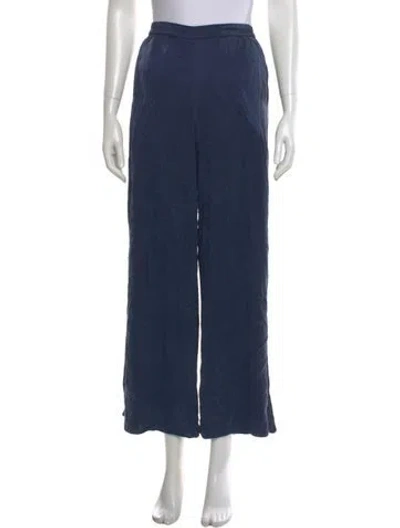 Pre-owned Lunya Silk Wide Leg Pants In Blue