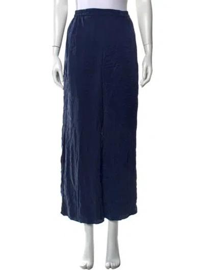 Pre-owned Lunya Silk Wide Leg Pants In Blue